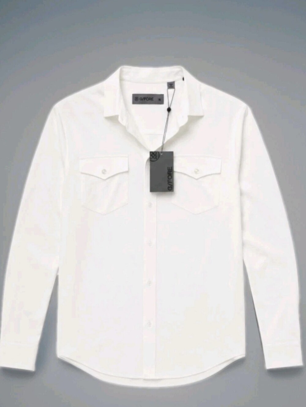 G/FORE Italian Herringbone Brushed Shirt ~ Snow GMW000007 | Men's: XL *NWT
